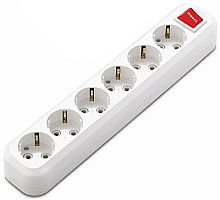 Колодка удлинителя с заземлением и выключателем Makel 6-м 16А 3500Вт белый картинка 